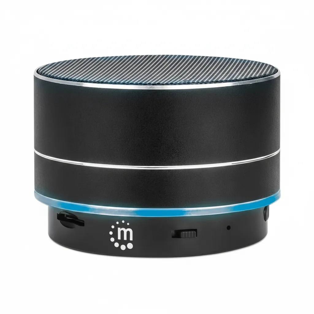Manhattan Bluetooth Speaker with LED Light Show - Black Metallic