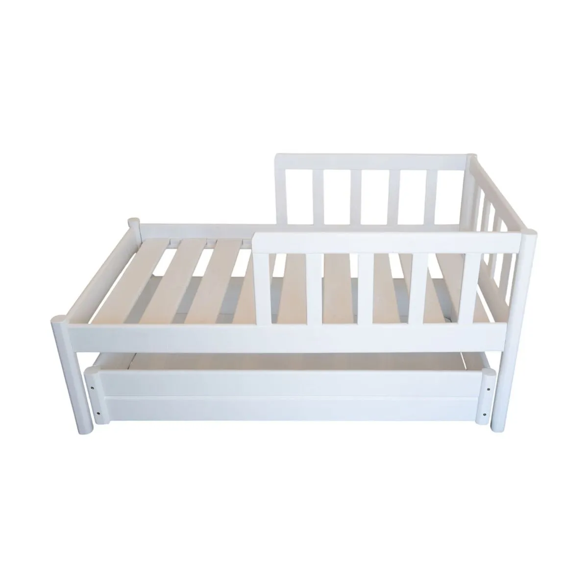 Just For Kids Toddler Bed and Storage Unit Drawer - Short Side Rails White