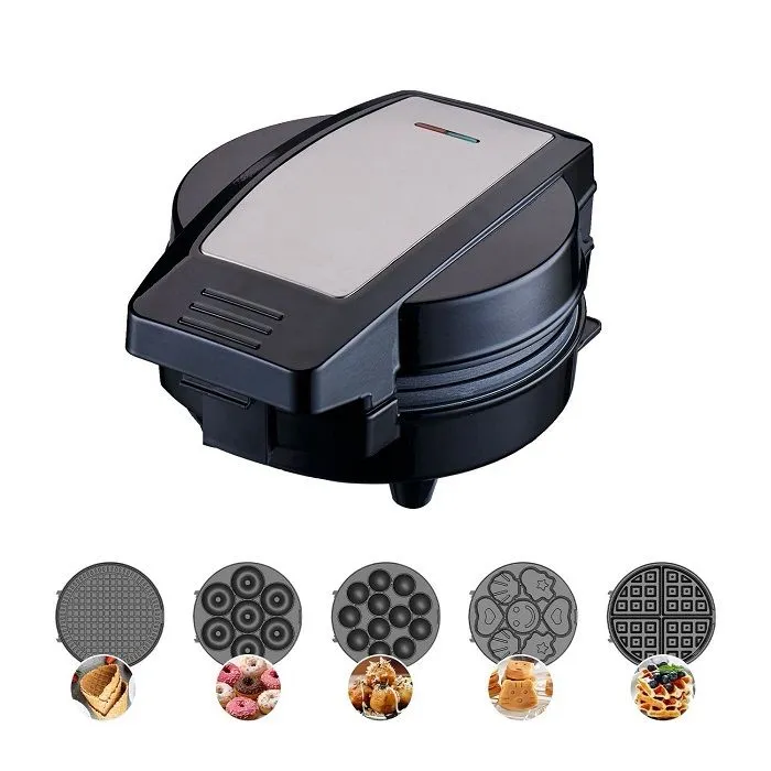 5-in-1 Electric Breakfast Maker with Removable Plates