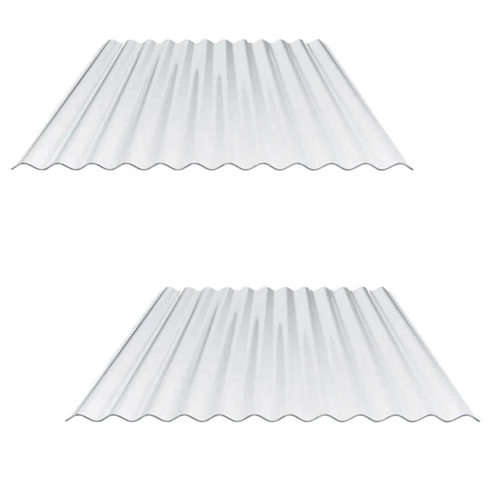 Tool PC Material Transparent Clear Wave-Shaped Roofing Panel Set Of 2 -93cm