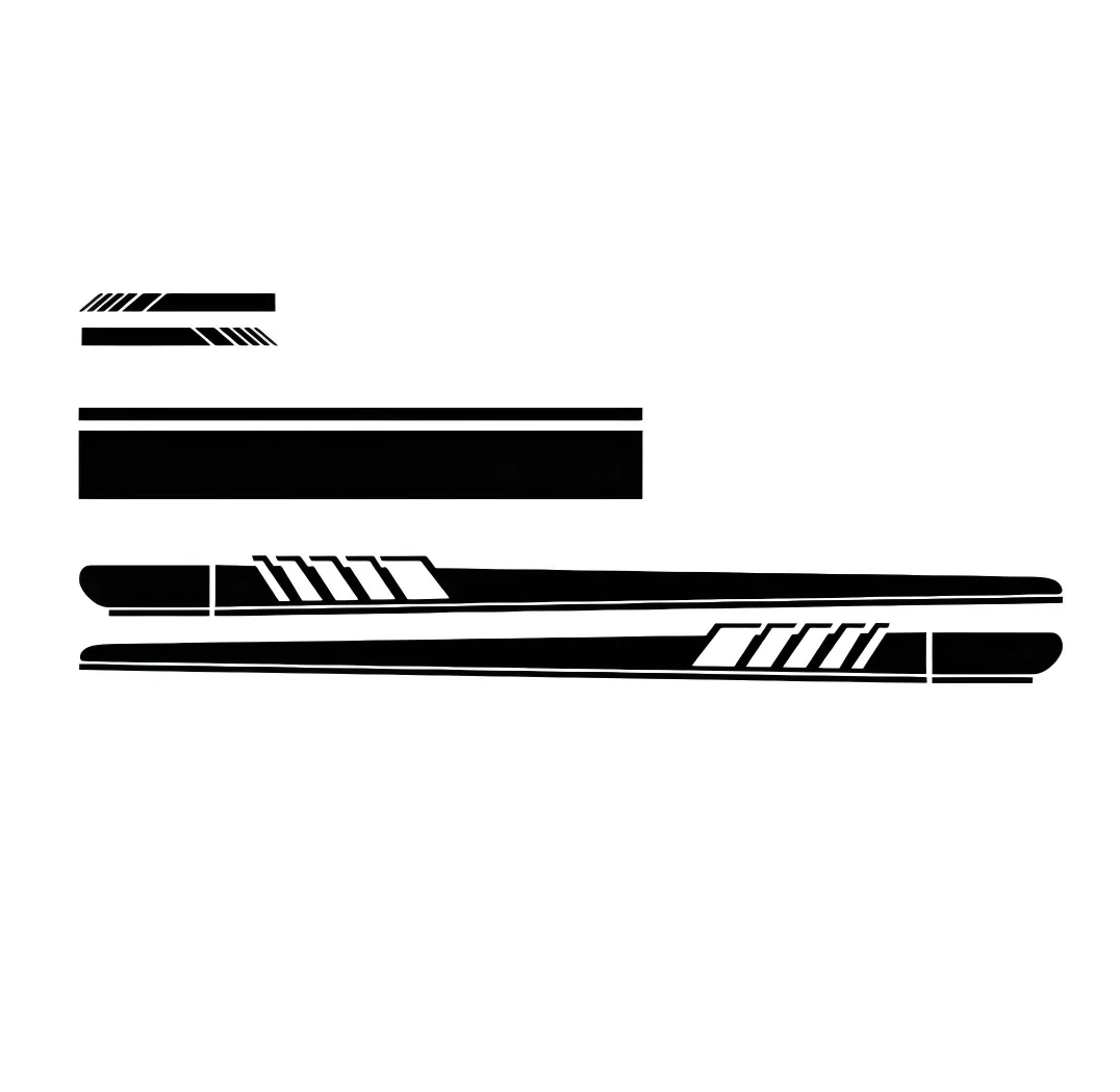 Universal Racing Stripes Car Stickers Sport Stripes DIY Styling Decorated - Black