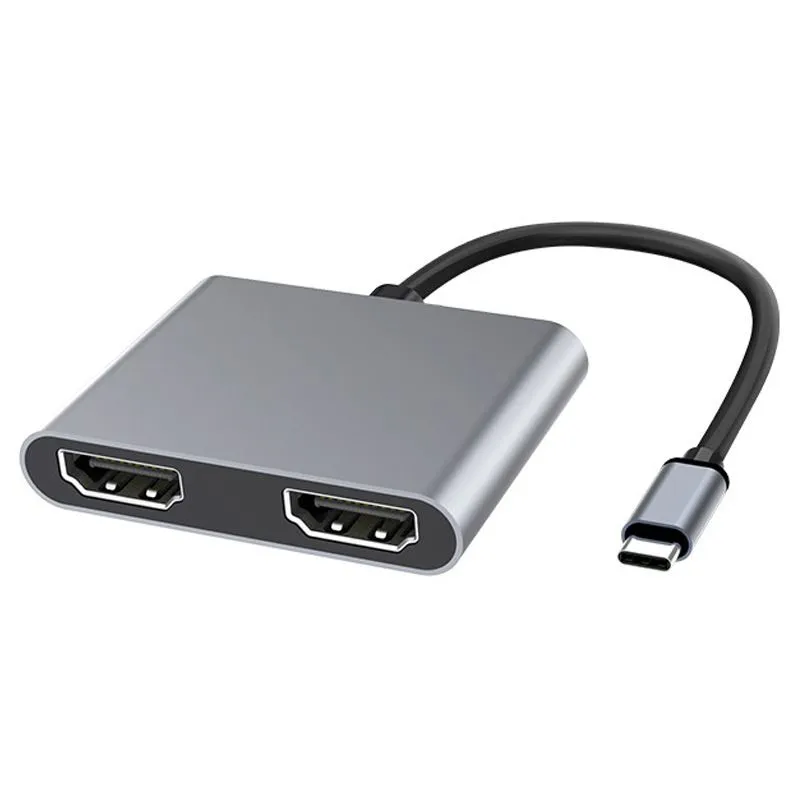2-in-1 Dual Monitor Adapter, USB-C to HDMI 4K Dual Monitor Adapter