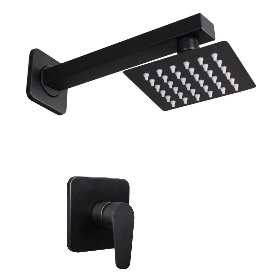 High-End Water Saver 15cm Shower Head 30cm Shower Arm & Shower Mixer Set