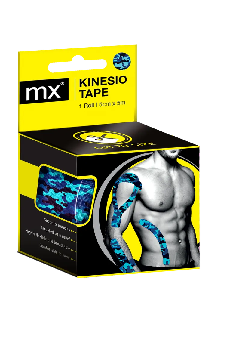 mx Kinesio Tape - 5cm x 5cm - Blue Camo