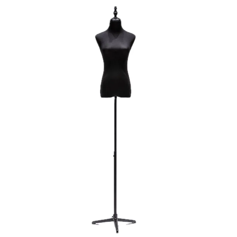 DIY Craft Adjustable Height Women Sewing Mannequin Torso Stand Black -135cm