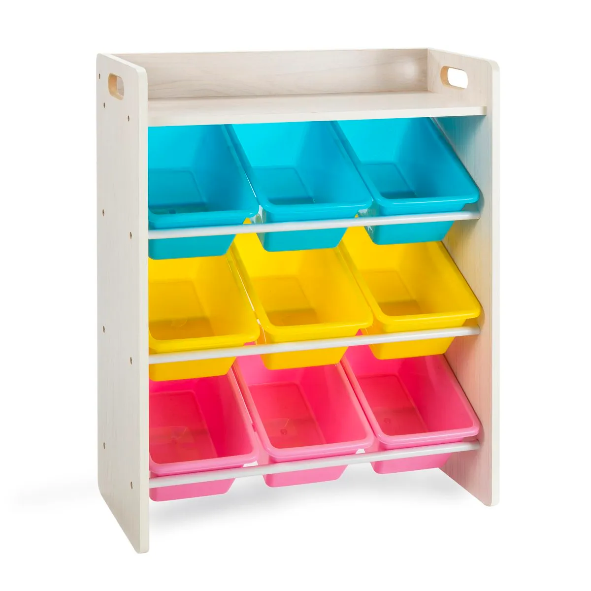 9 Bins and Top Shelf Kids Storage Organiser for Toys and Clothes -