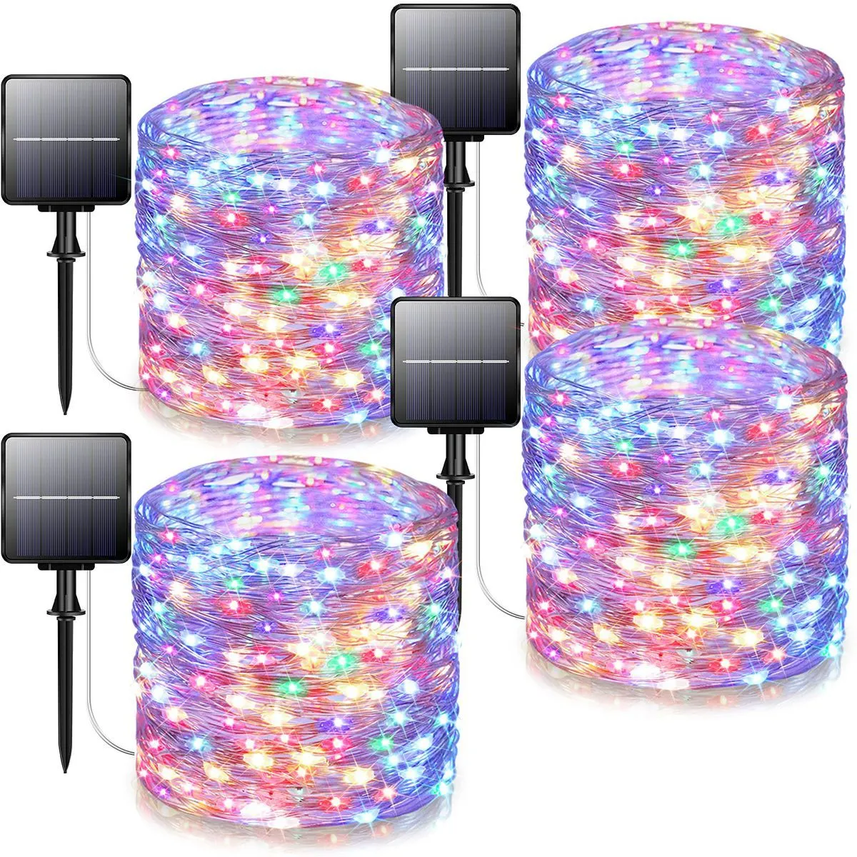 20m Solar String Decorative Solar Powered Garden Light 200 LED- 4 Pack - Multi-color