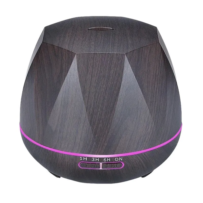 Cool Mist Humidifier 550ml Ultrasonic Aroma Essential Oil Diffuser - DARK BROWN