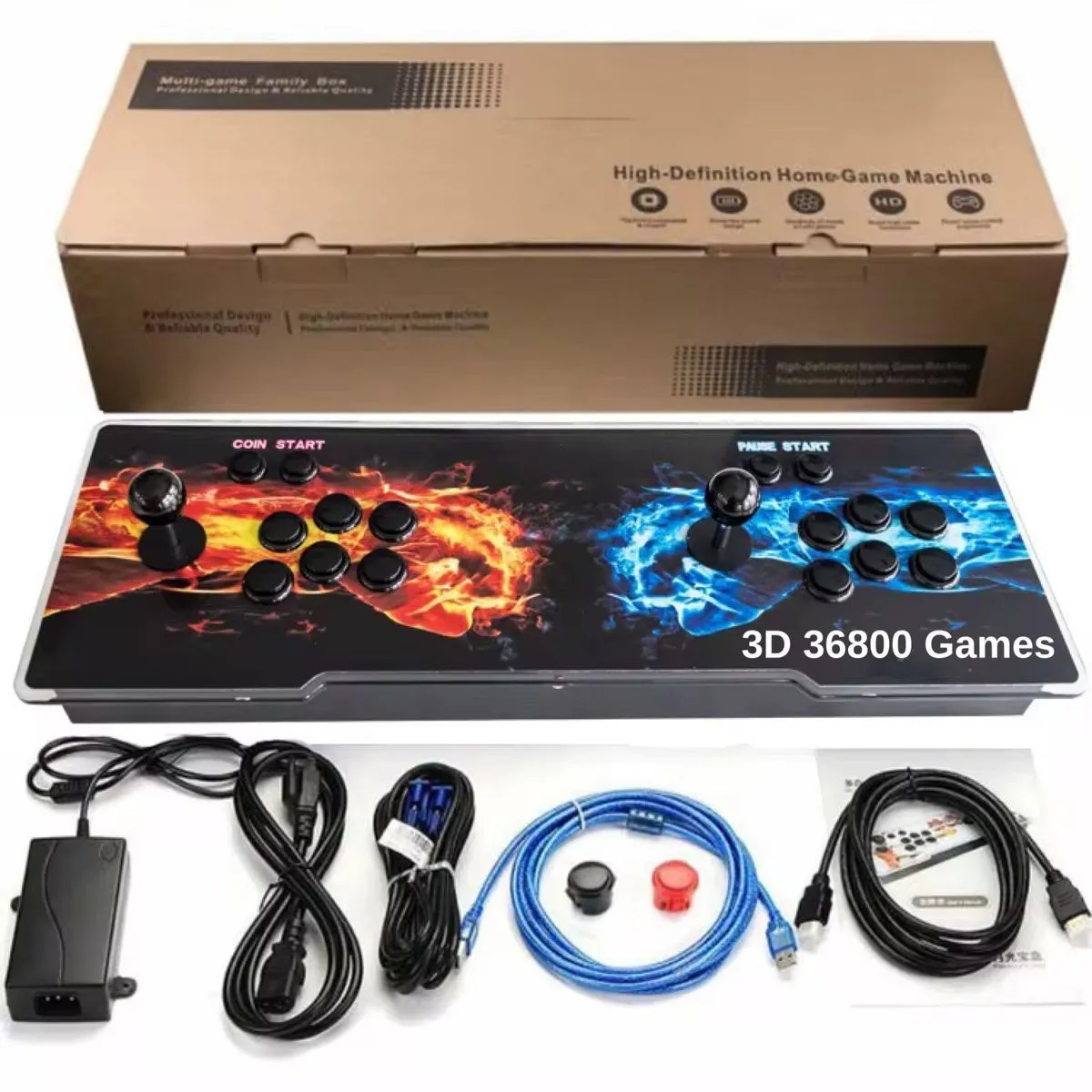 Pandora Box 3D Arcade Console-36800 Games | With Latest Classic Retro Games