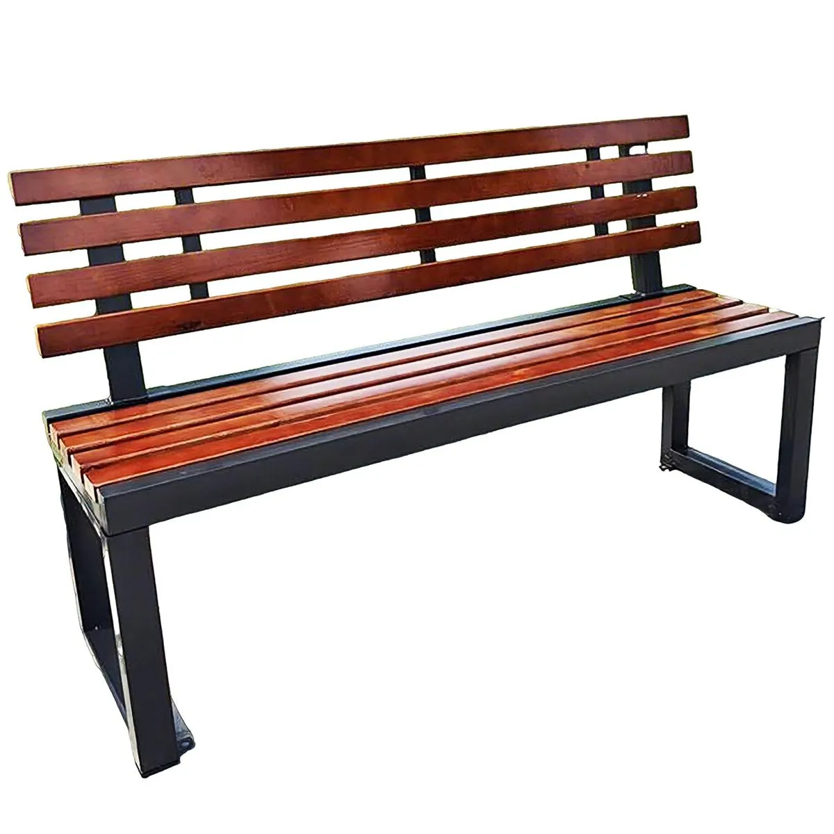 1.2m Outdoor Garden Bench Wooden Patio Balcony Bench With Backrest for Deck