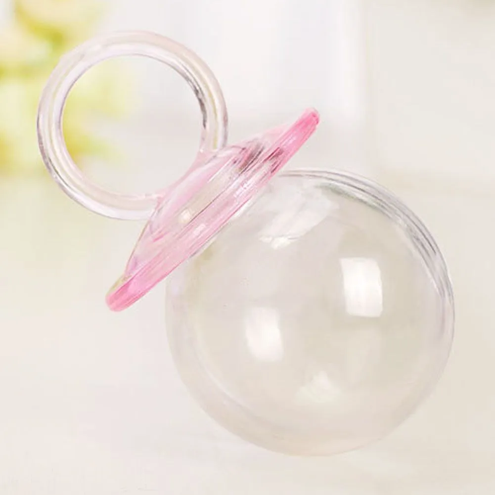 12PCS Nipple Shape Plastic Candy Boxes Pink Blue 8x5cm Wedding Favor Gift