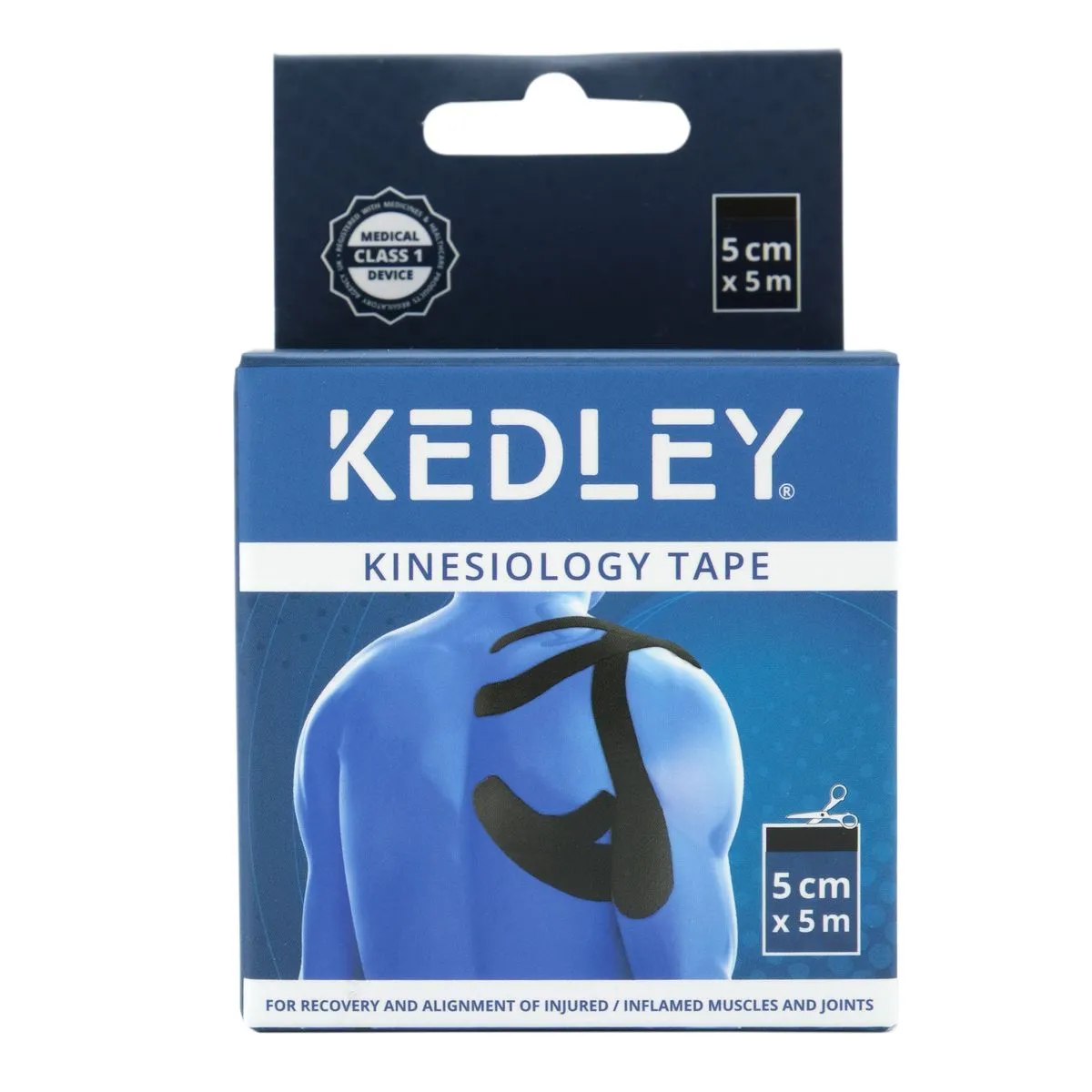 Kedley Kinesiology Tape 5cm x 5m - Muscle & Joint Support - Black