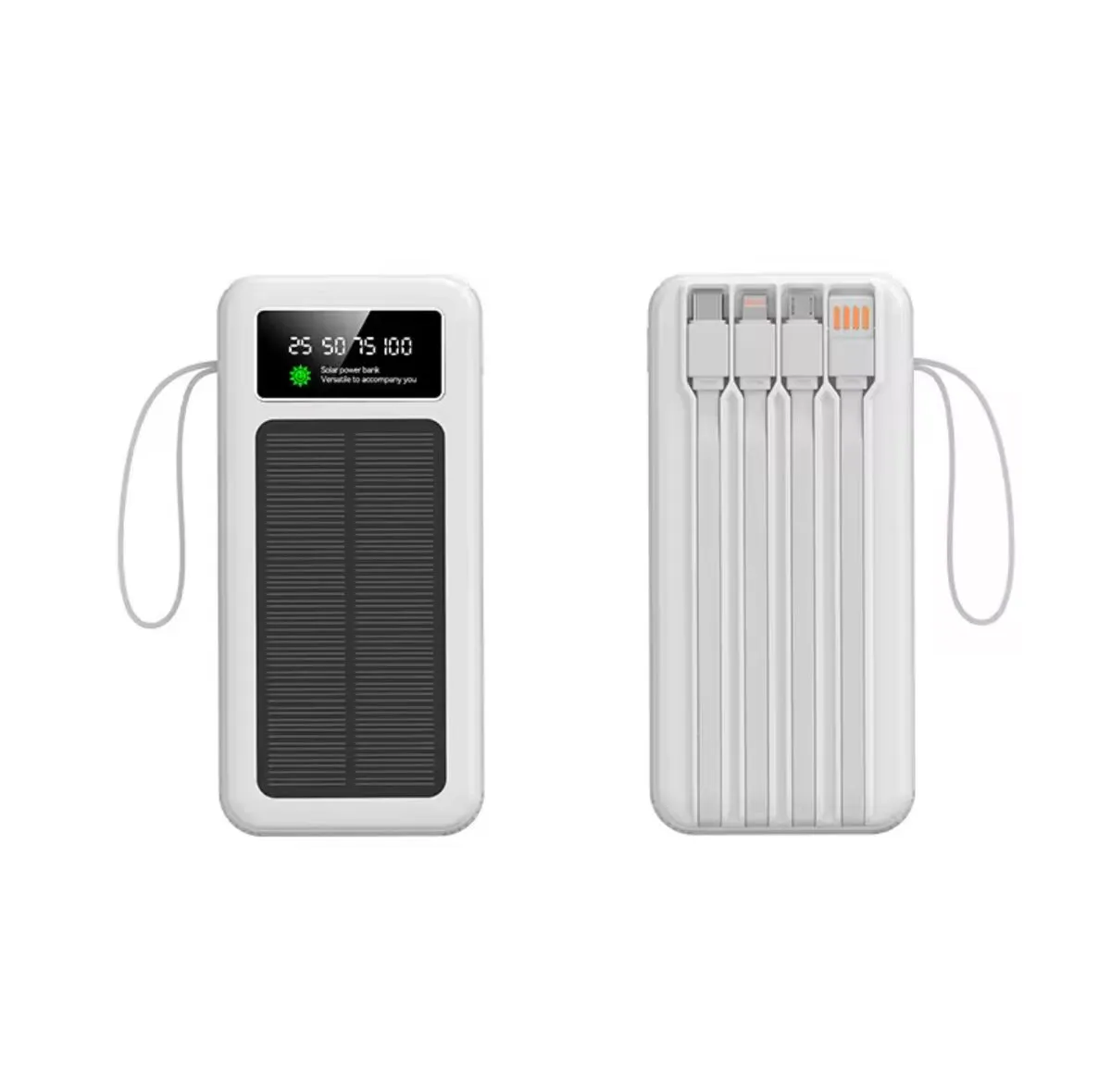 Multi-Function Power Bank with Built-In Charging Cables Universal