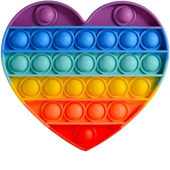 ZEE - Pop It Fidget Toy - Push Popping Bubble Sensory Game - Stress Relief - Heart