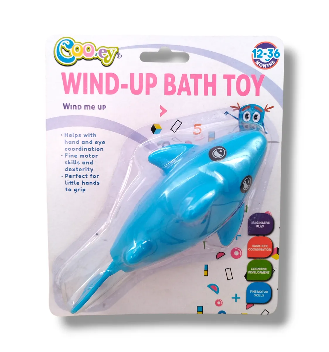 Baby Bath Bud Vinyl Wind Up BathToy - Blue