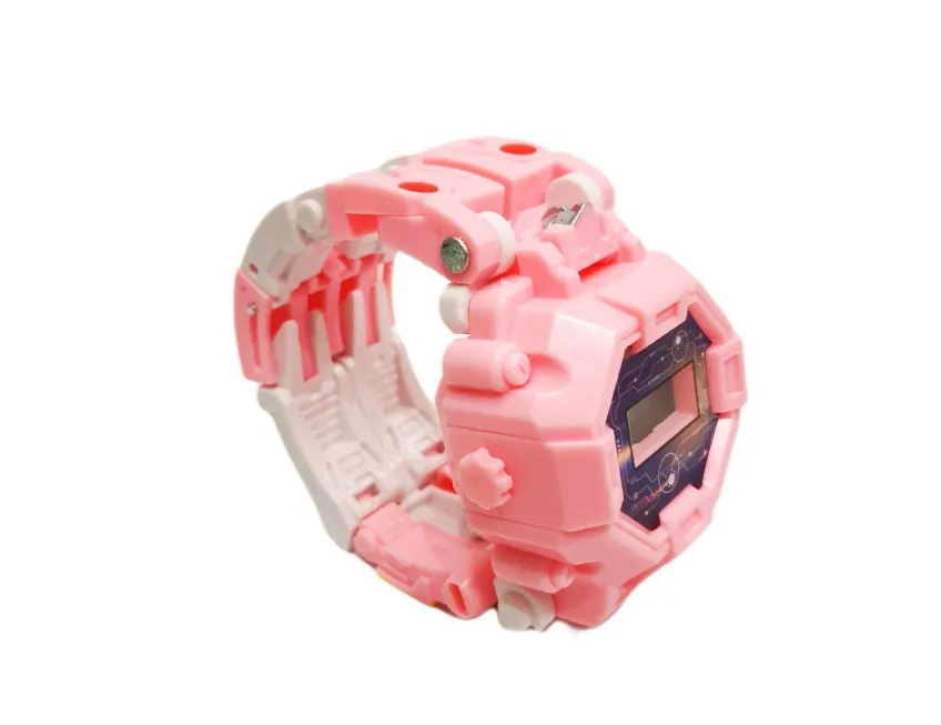 Watch To Robot Transformer - Kids Digital Watch - Pink