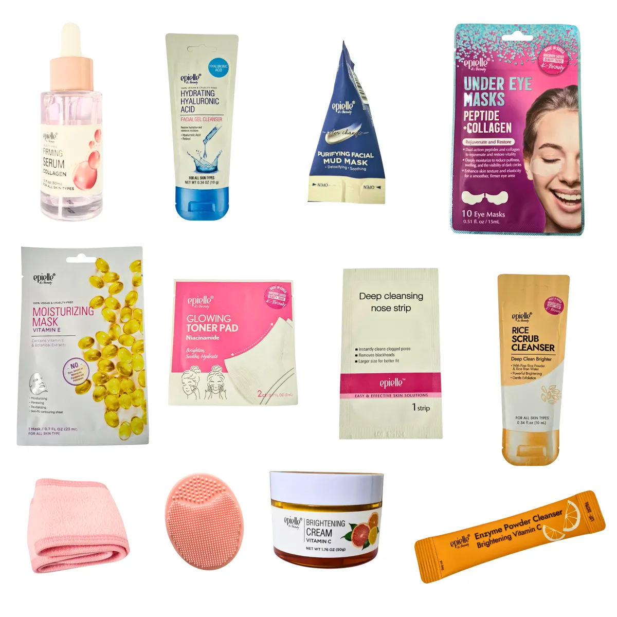 Essential Skincare Set - 12 Items Complete DIY Facial at Home