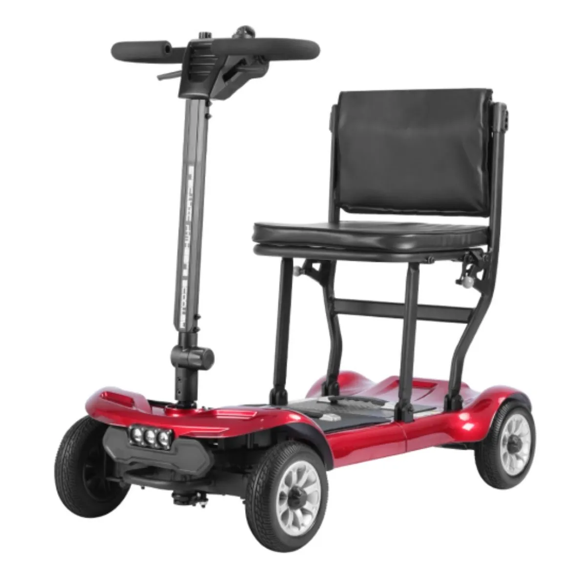 Foldable Electric Mobility Scooter with Seat & Headlight - Red