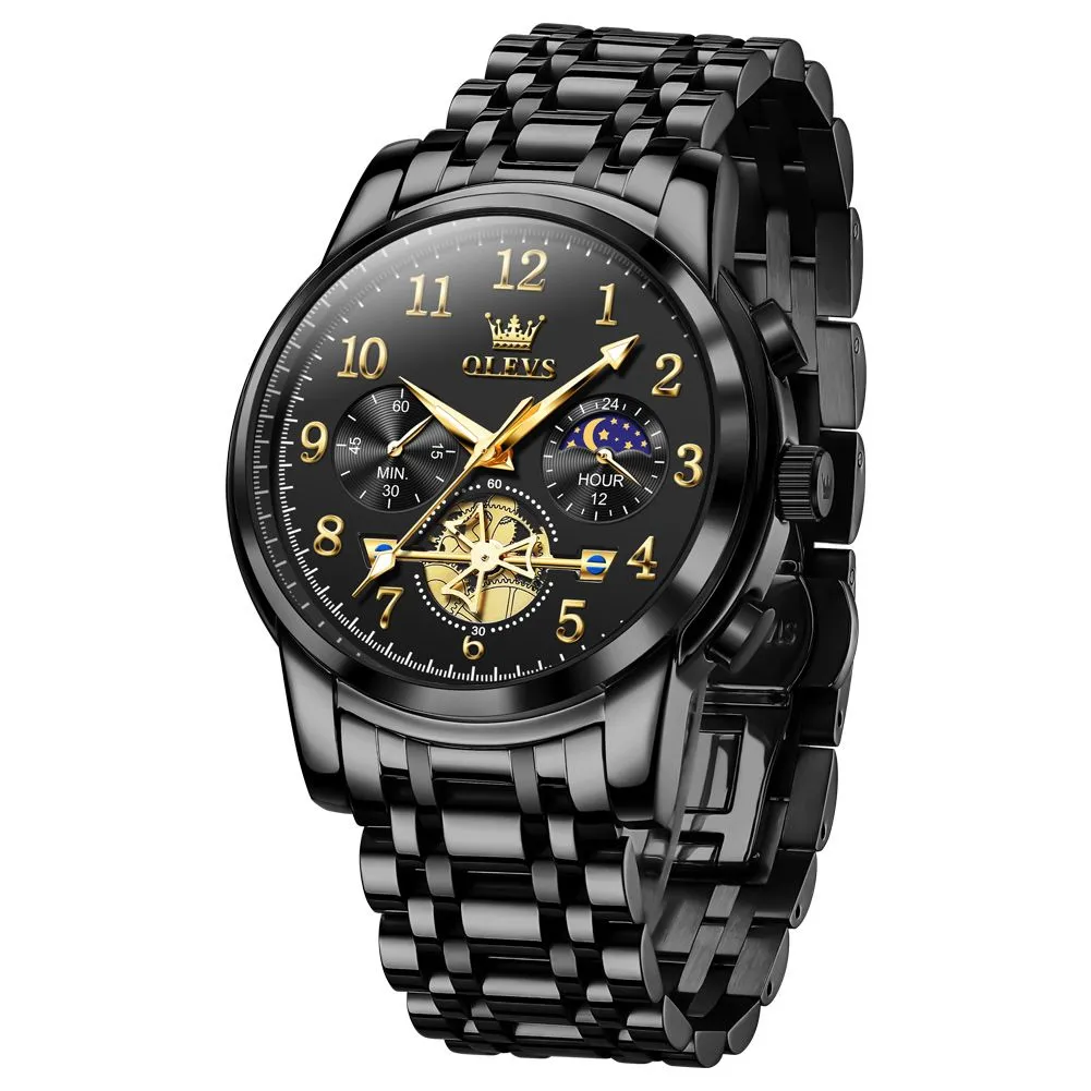 Men's Business Watch Digital Display Wristwatch - Black