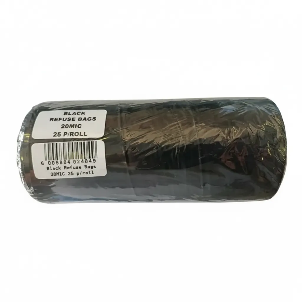 Durable Black Refuse Bags 20 Micron - 50 Bags Total