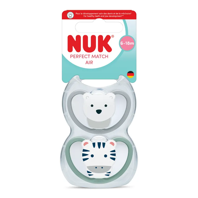 NUK Perfect Match Air Soother Zebra and Polar bear 6-18 months