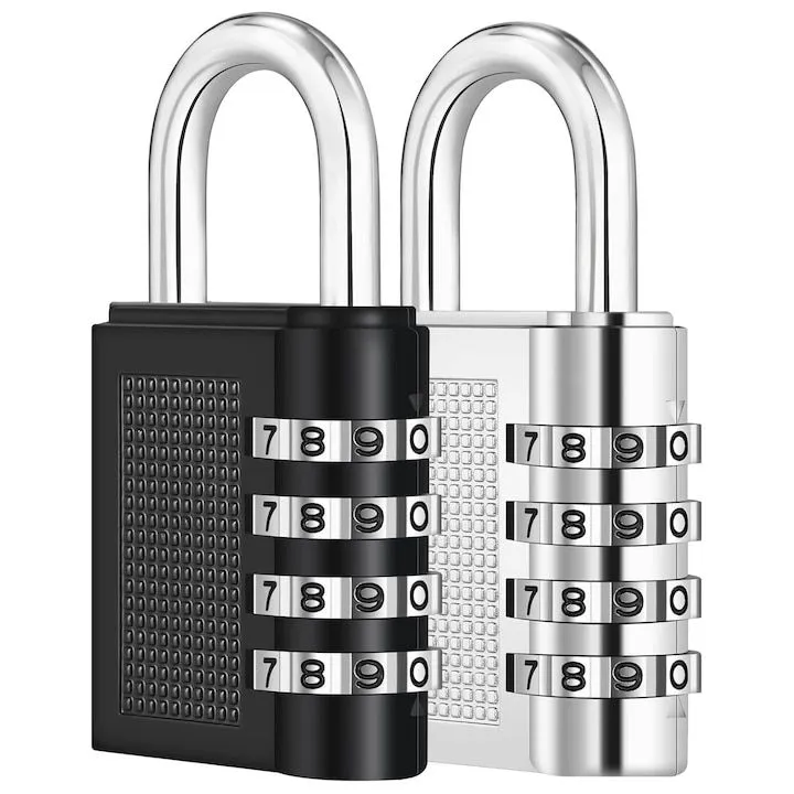 Hexchasty 2 Pack 4-Digit Combination Padlocks for Suitcase & Luggage