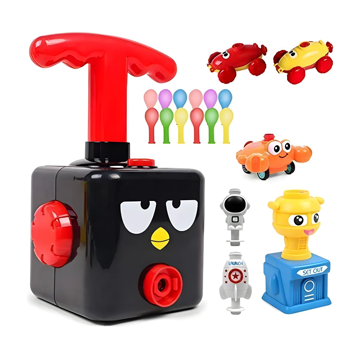 Balloon Powered Car Toy Car Preschool Educational Toy Kid Chrilden Toy Set - Black