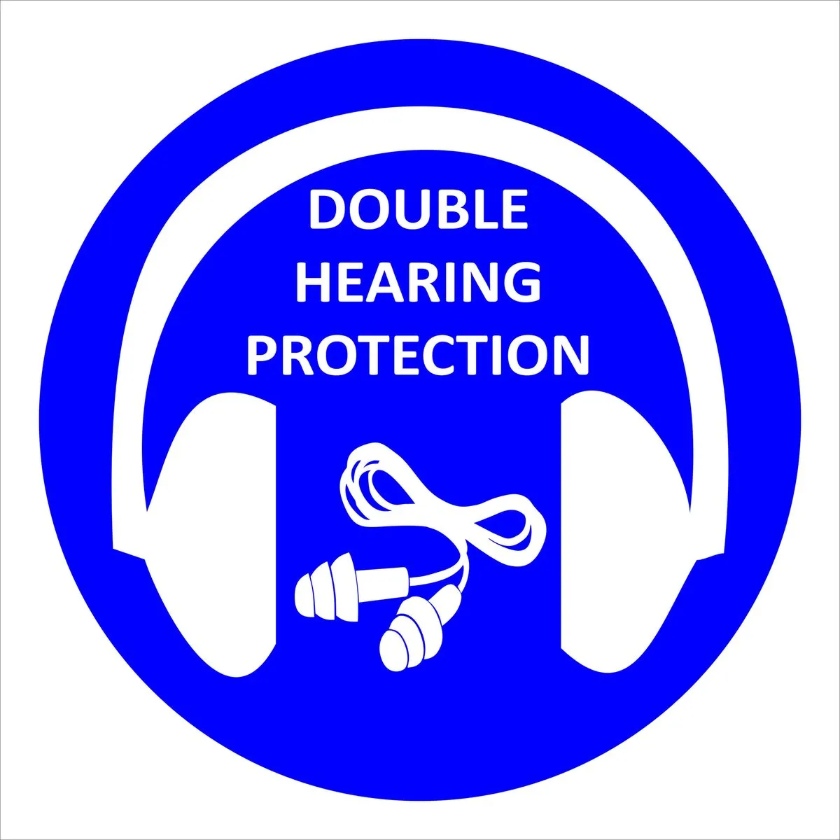 Double Hearing Protection Sign 29x29cm - 2 Pack