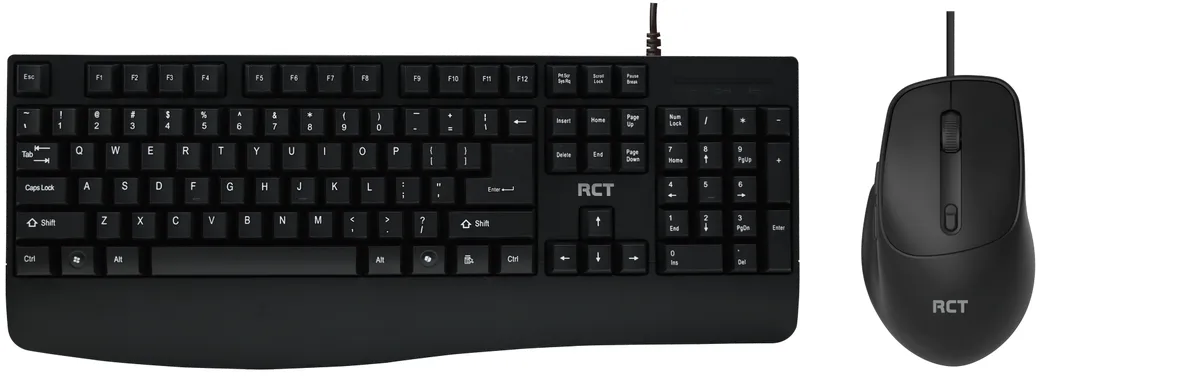 RCT Wired Keyboard & Mouse Combo with USB | Full-Size Keyboard
