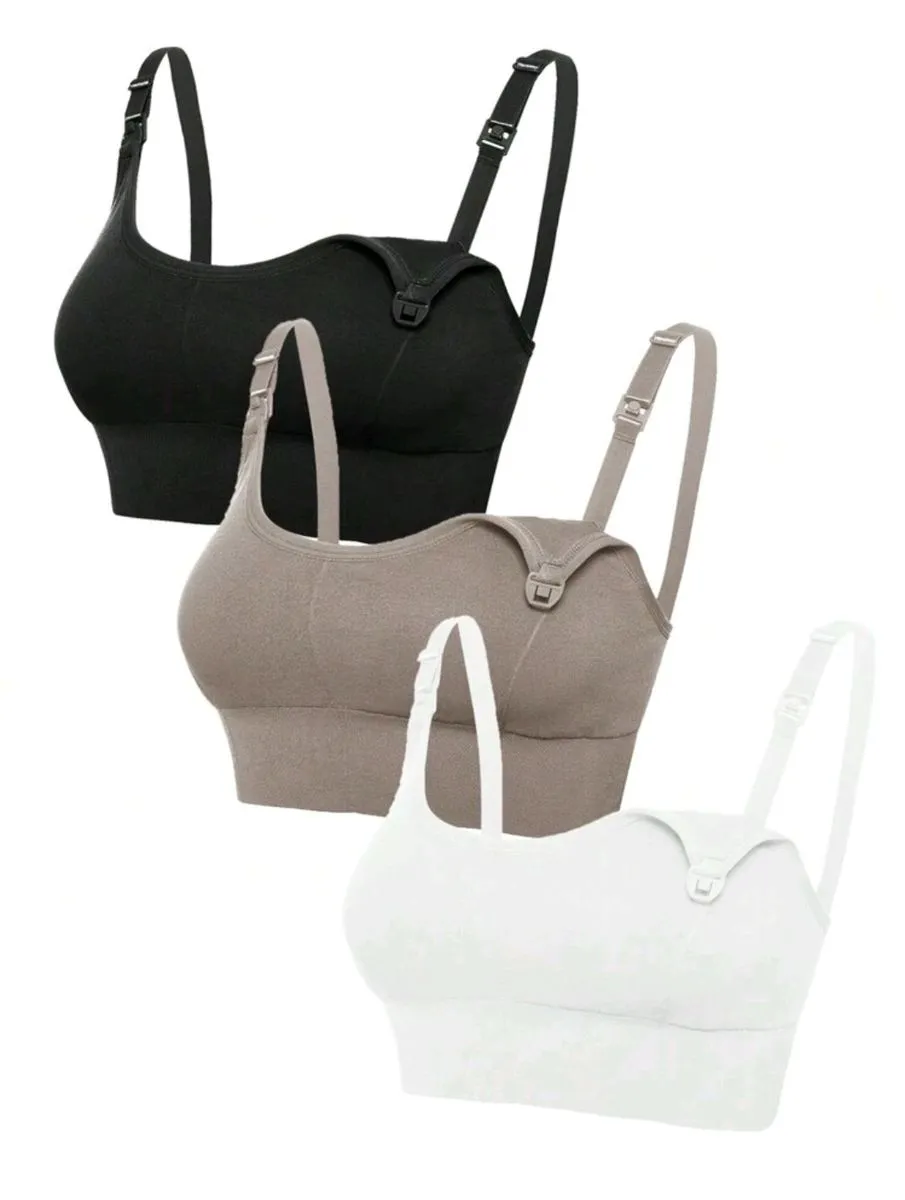 Seamless Maternity Nursing Bras - Set of 3