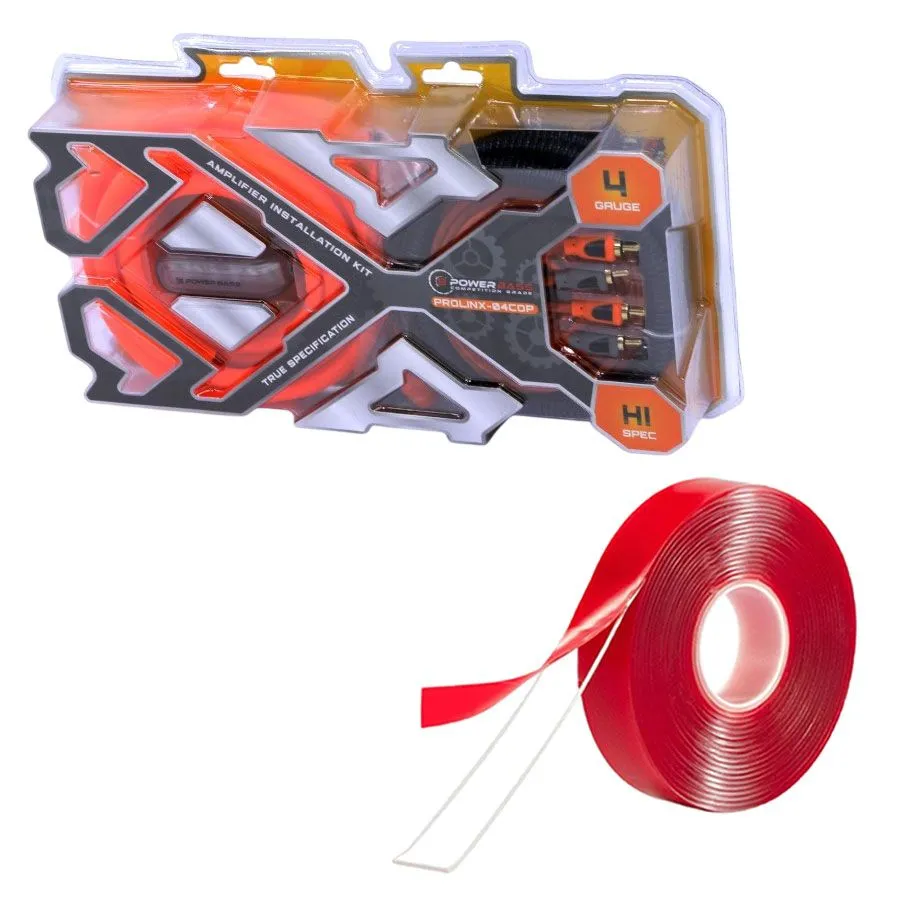 PowerBass -Prolinx-04COP - 4 Gauge Amplifier Wiring Kit & Double Sided Tape