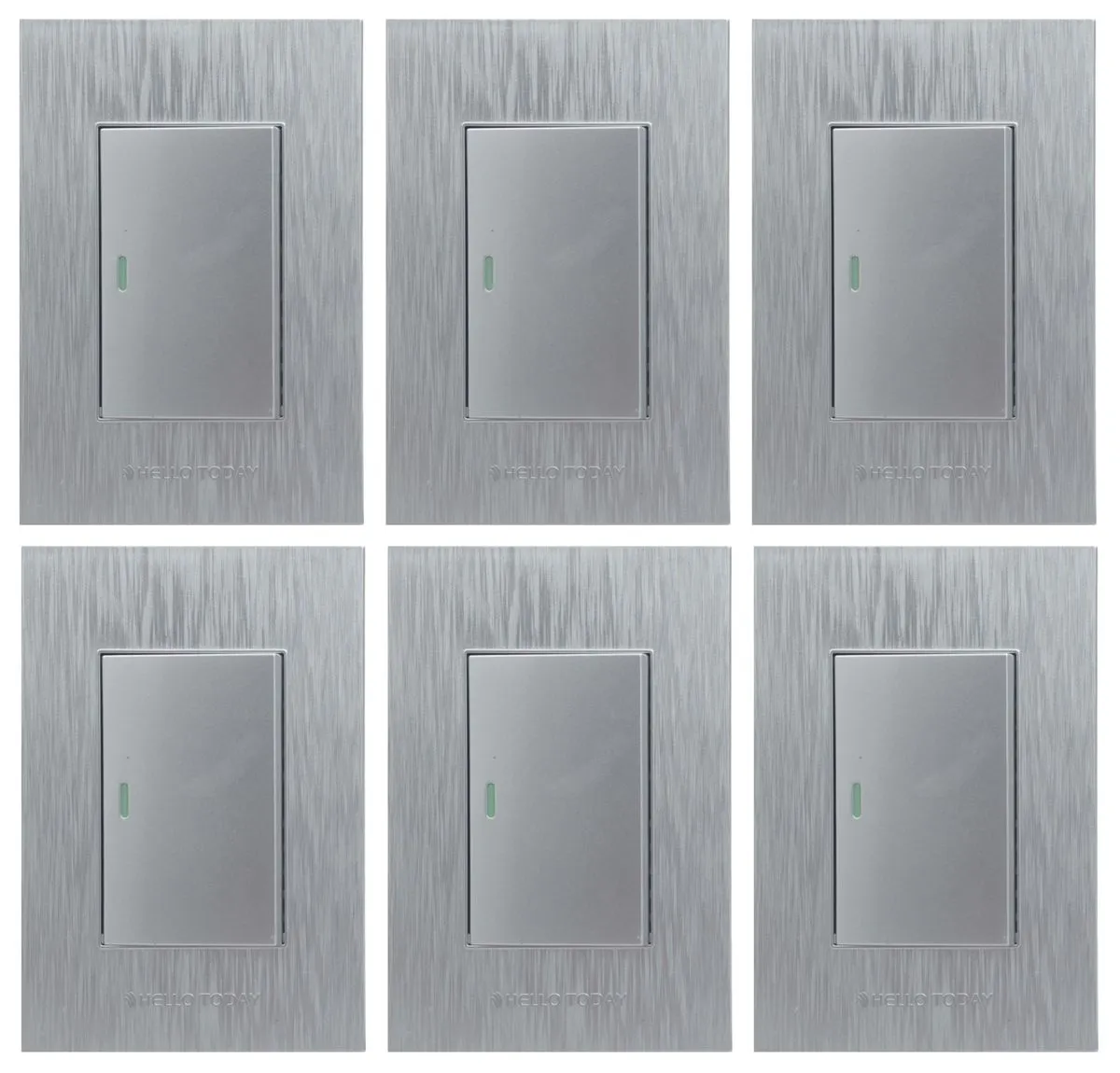 Hello Today Single Lever 2 Way Light Switch - 6 Pack - Brushed Silver