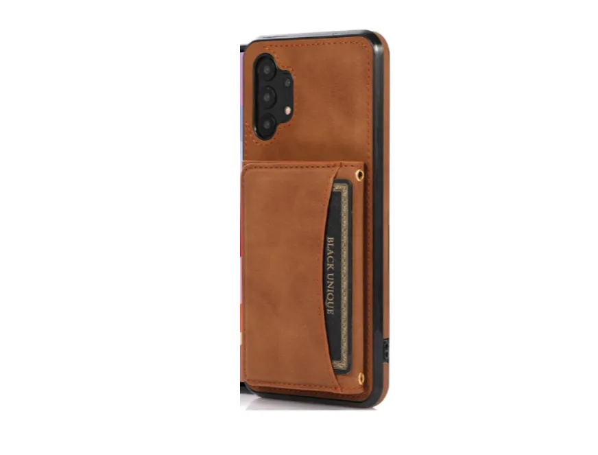 Leather Tri-Fold Wallet Phone Case Compatible with Samsung Galaxy A32 4G