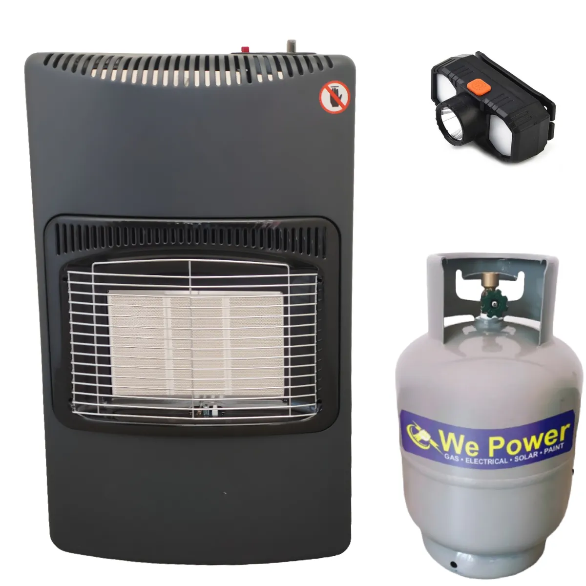 Gas Heater Foldable with Fittings, 5kg Cylinder & Free Headlamp