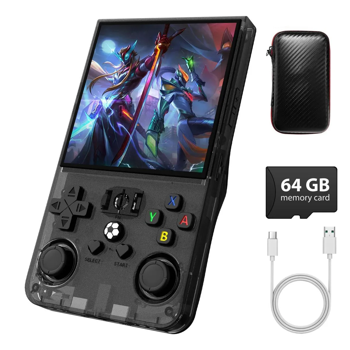 R36MAX Retro Gaming Console, Retro Handheld Games Console with 64GB TF Card