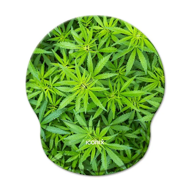 Iconix Mouse Pad with Gel Wrist Guard Support - Cannabis Selection