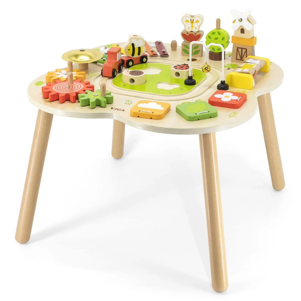 Farm-Themed Wooden Activity Table