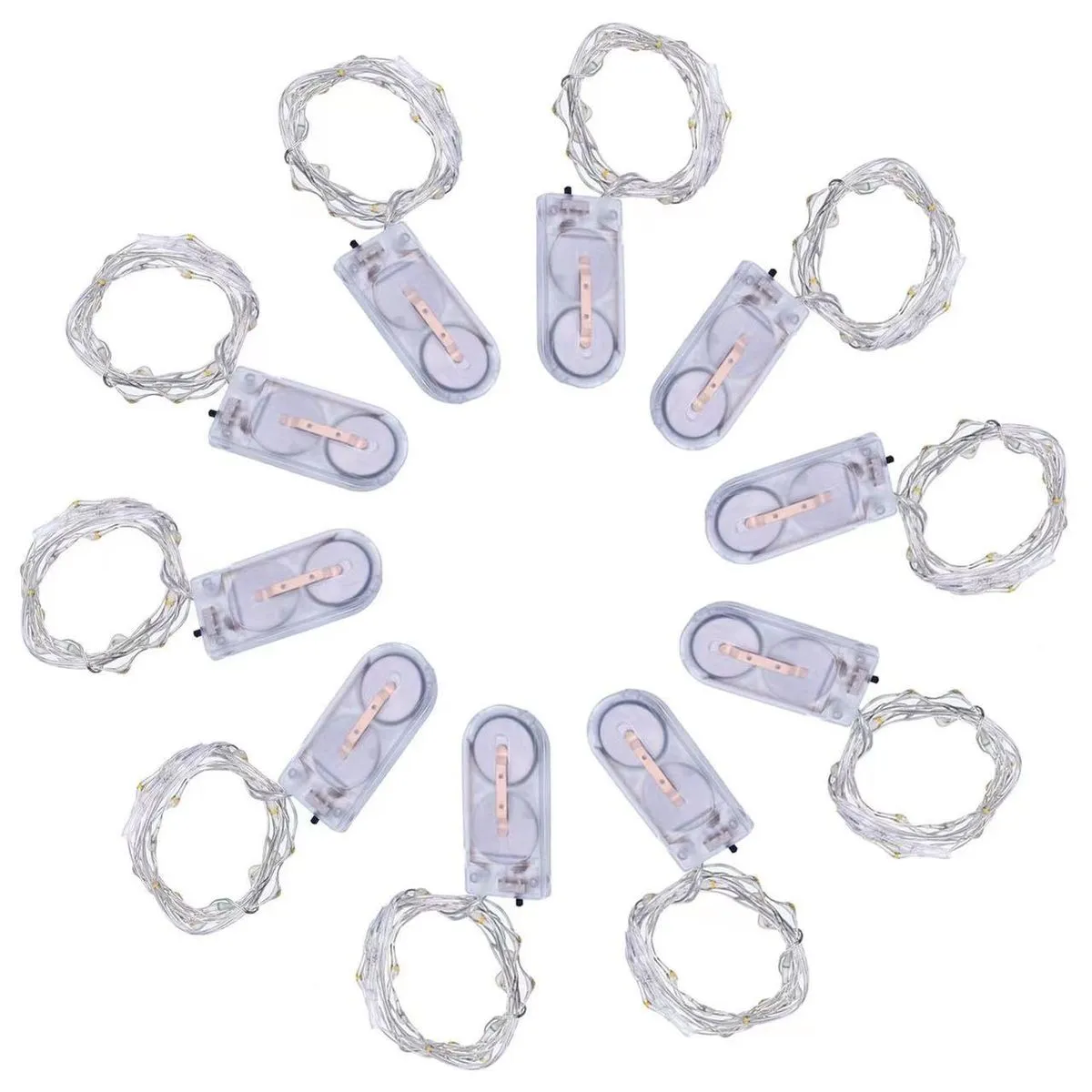 LED String Fairy Lights With Batteries (10 Pack) - 3m x 30 Bulbs - Cool White