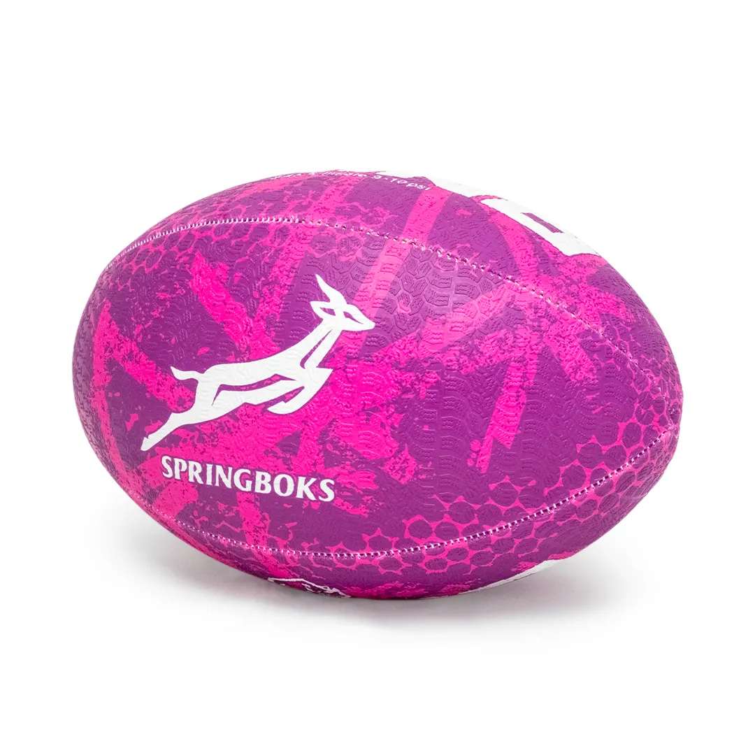Springboks Graffiti Training Rhino Rugby Ball - Pink & Purple