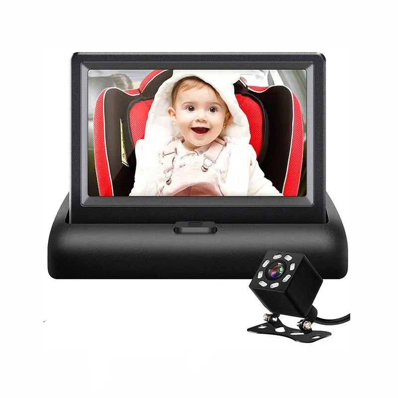 Baby Car Mirror: Camera with 4.3 Inch Monitor & Night Vision Function