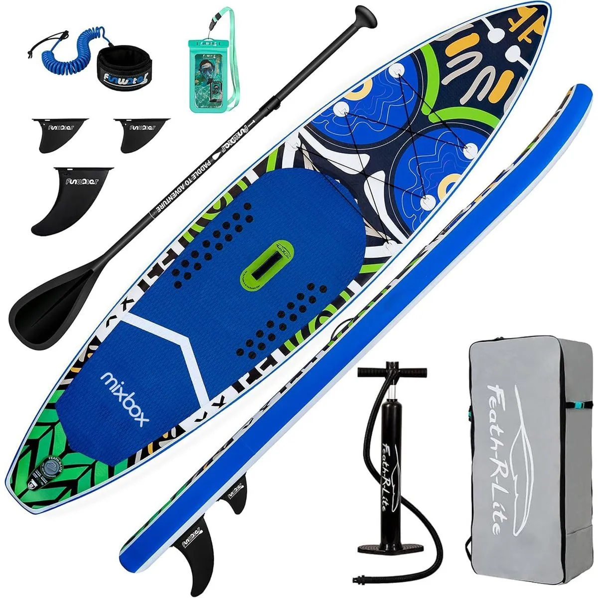 Mix Box Ultra-Light Inflatable Stand Up Paddle Board SUP Kit - 335cm - Blue