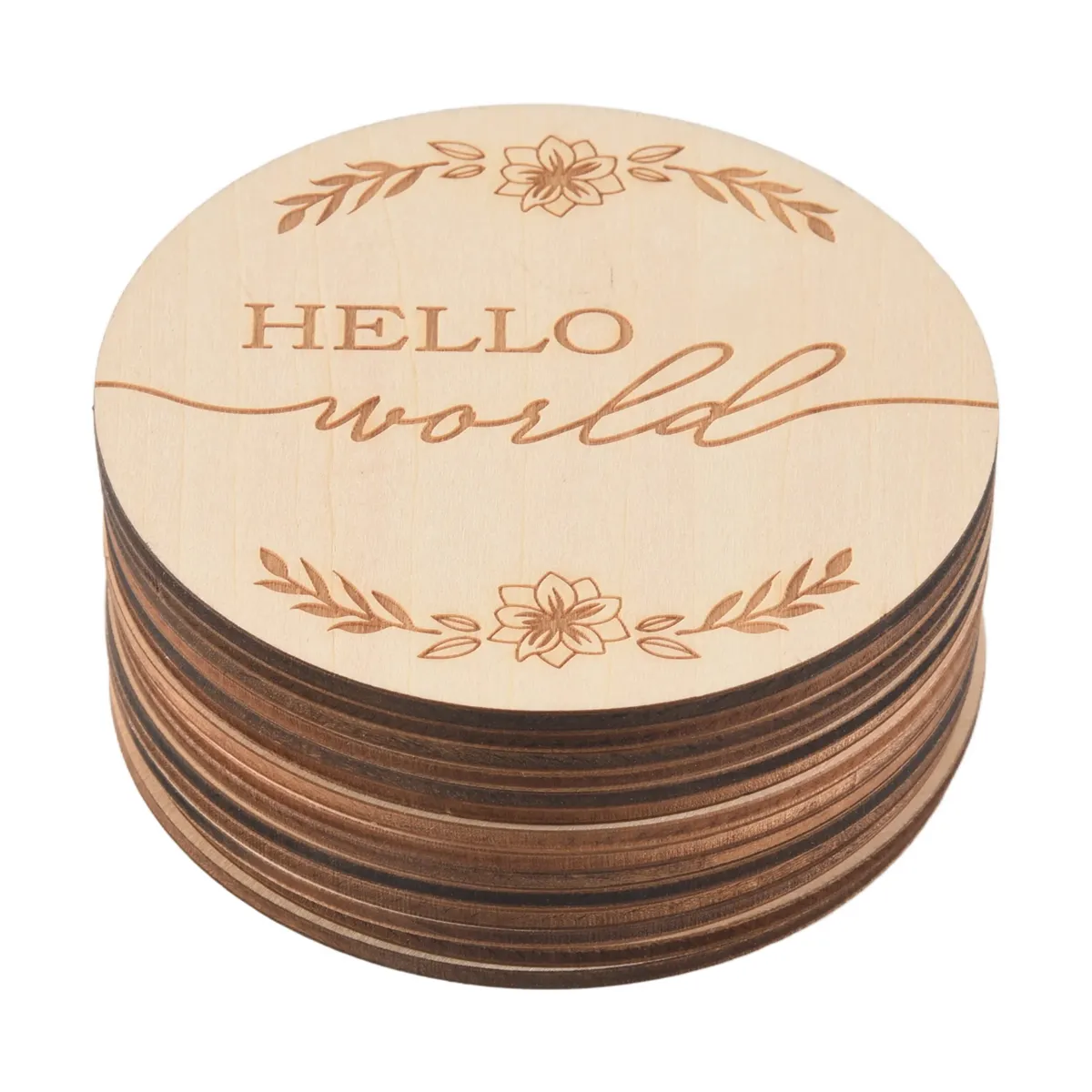 14Pcs Wooden Baby Monthly Milestone Cards For Photo Props Baby Gifts