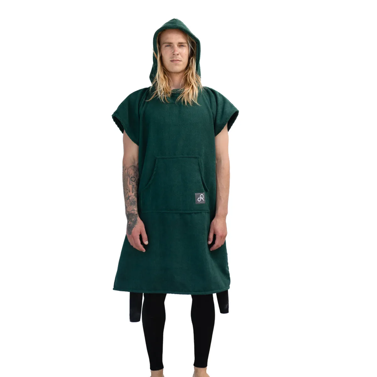 Bottle Green Surf Swim Changing Poncho - Adult