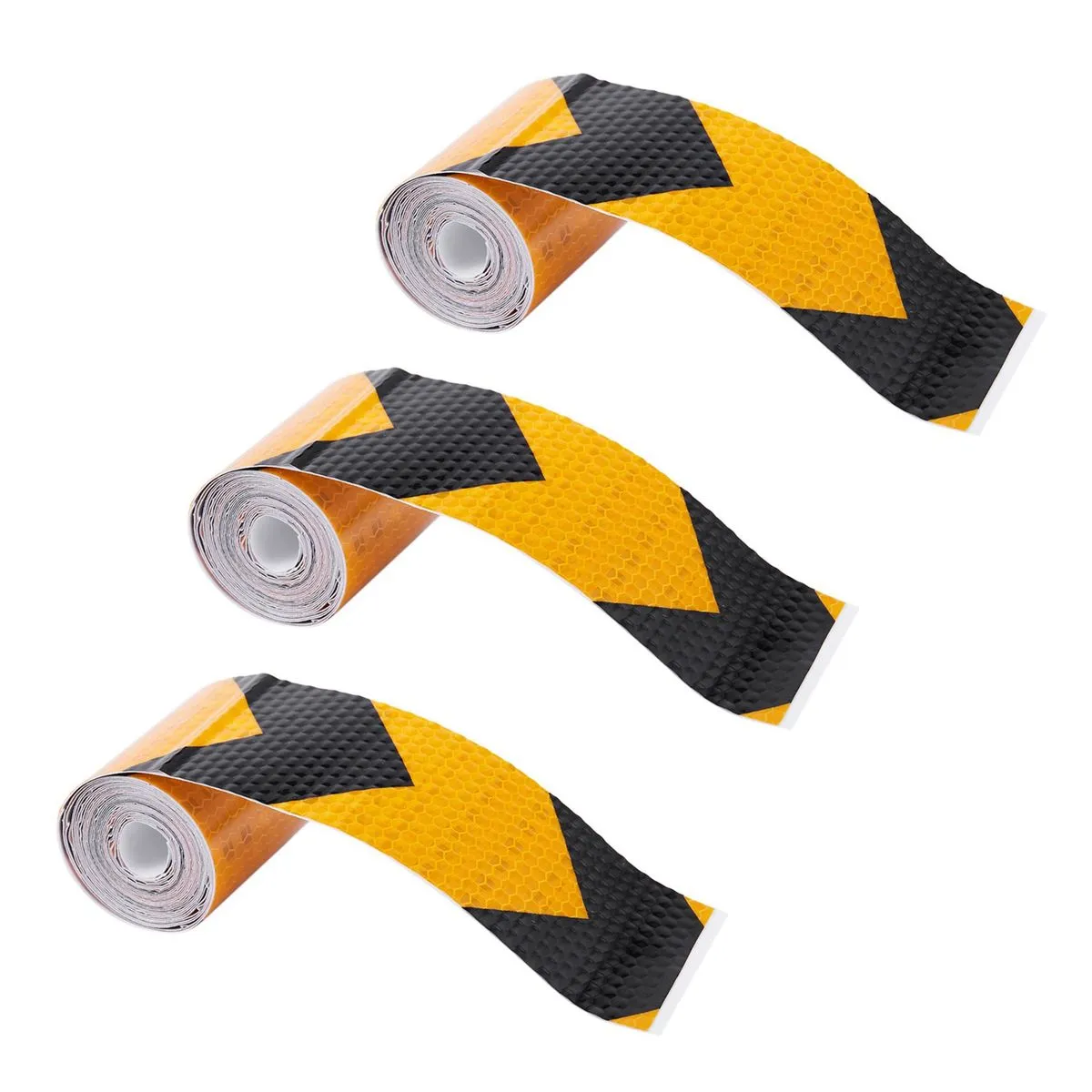 Night Reflective Safety Warning Tape Strip Sticker Black Yellow