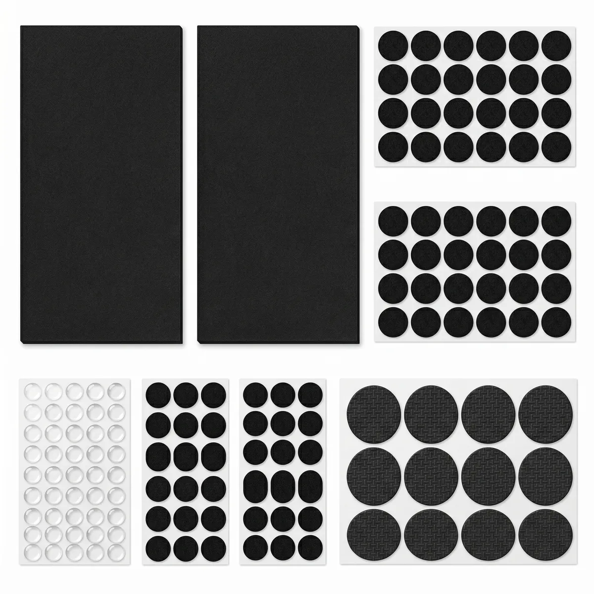 134 Pieces Self Adhesive Cabinet Chair Door Furniture Bumper Pads - Black