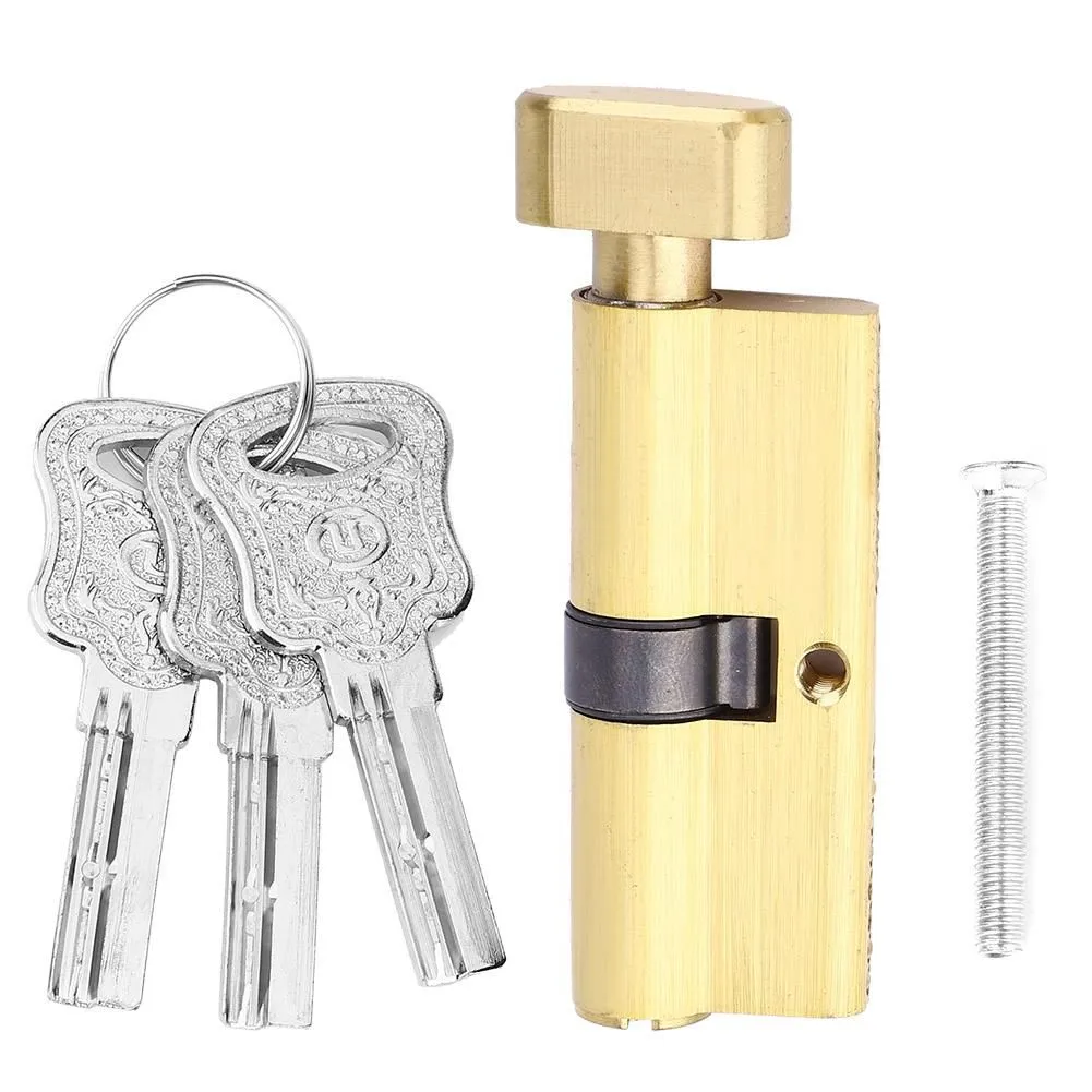 Copper Door Lock Cylinder with 3 Keys for Home Security