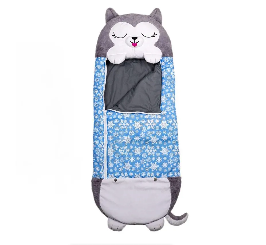 Children's Sleeping Bag Husky Cartoon Warm Sleeping Suit 135×50cm