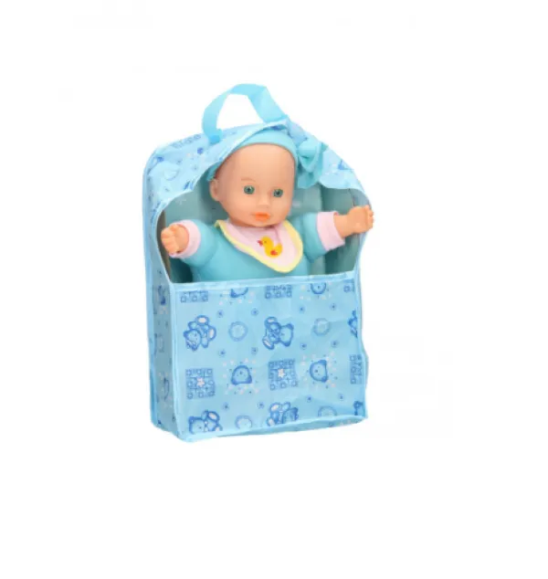 Baby Doll Doll and Carry Cot - Blue 28cm