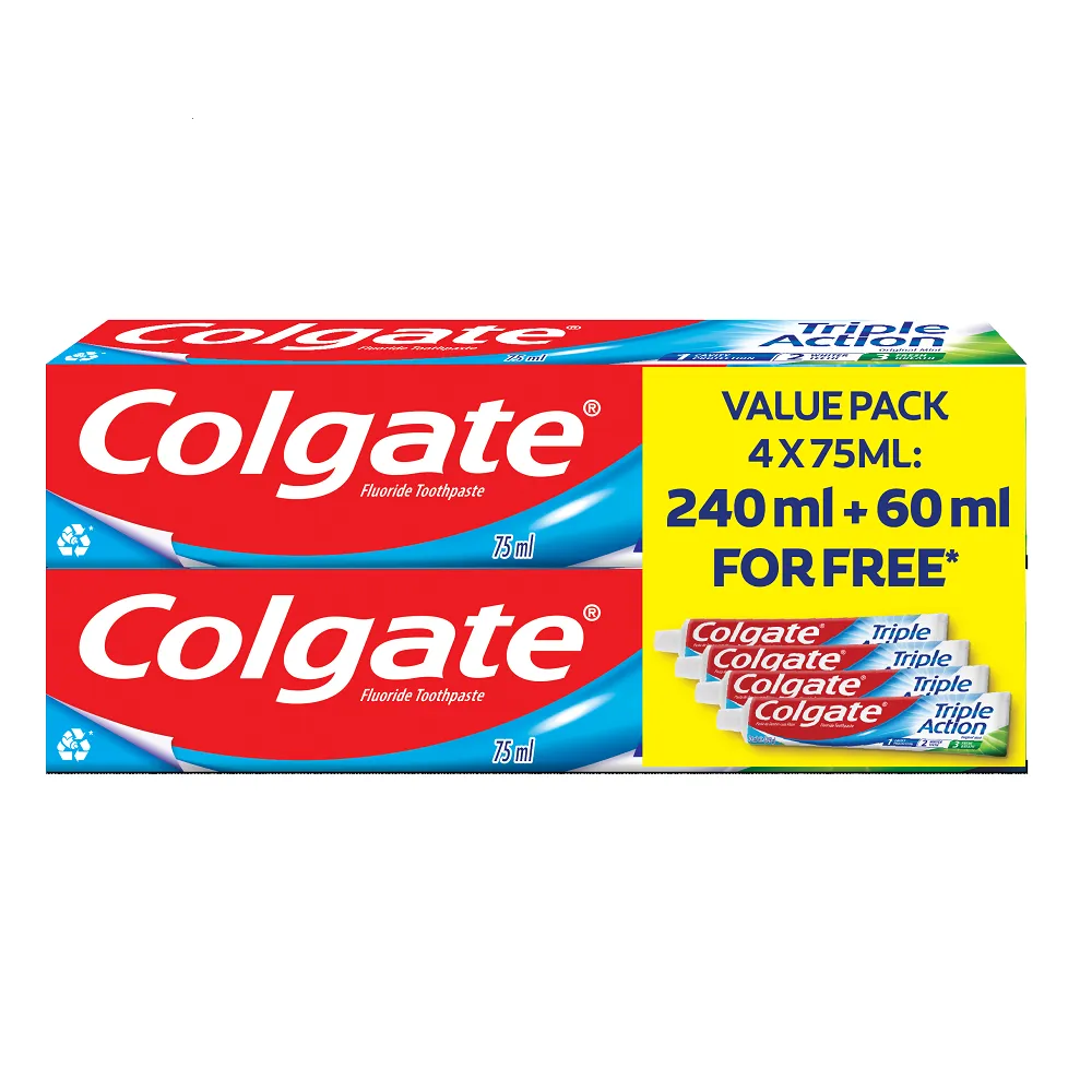 Colgate Triple Action 4x75ml Toothpaste