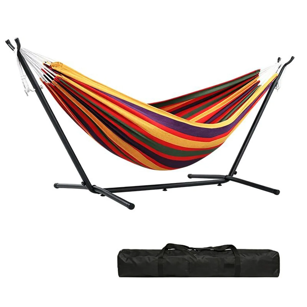Portable Outdoor Large Hammock with Stand Foldable Frame for Garden Camping